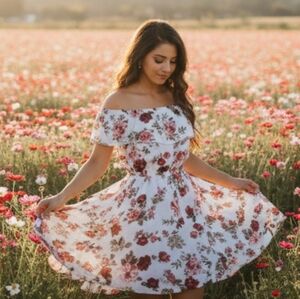 SALE- Nwt unlined floral off the shoulder dress